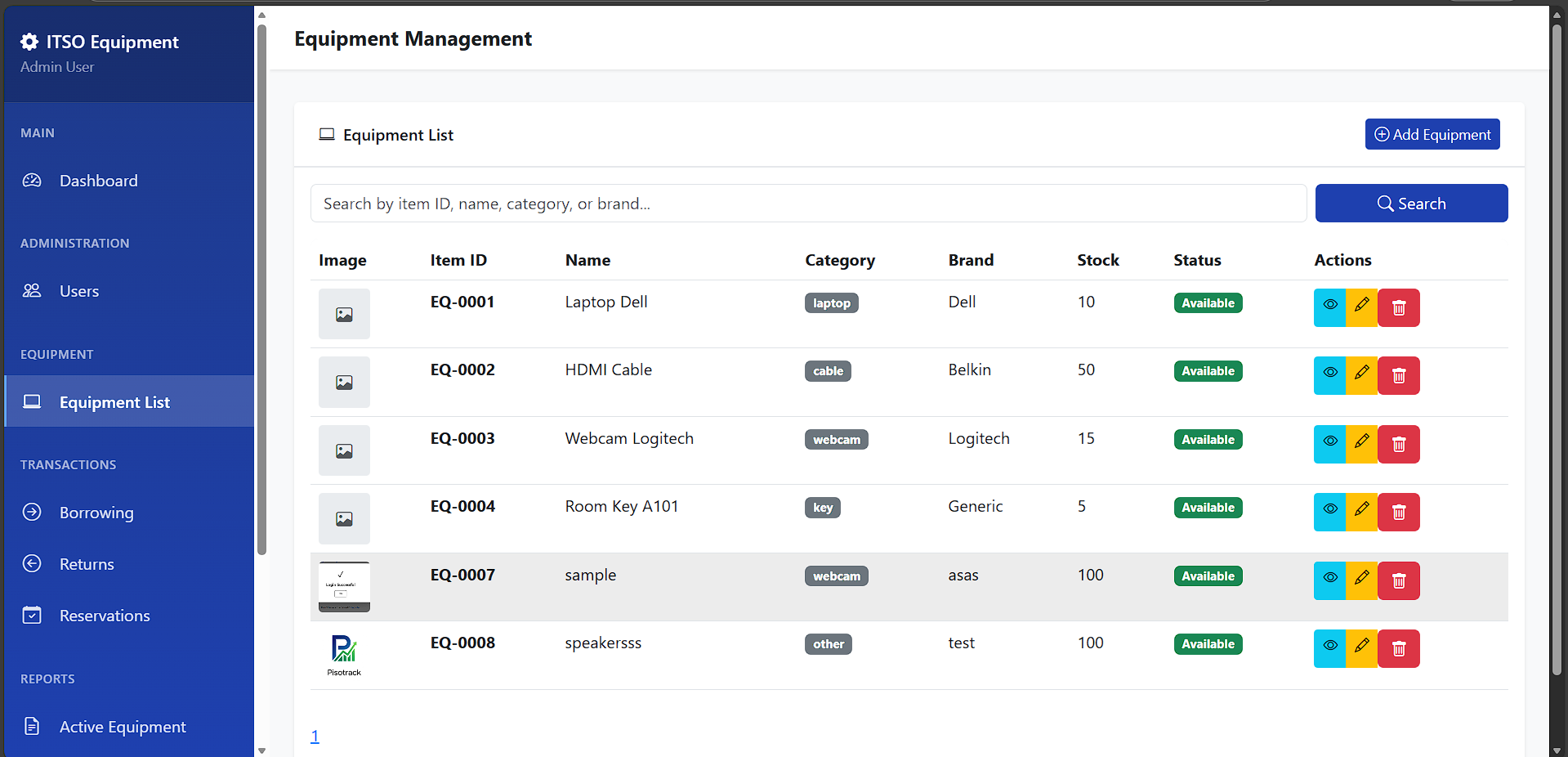 Add Equipment