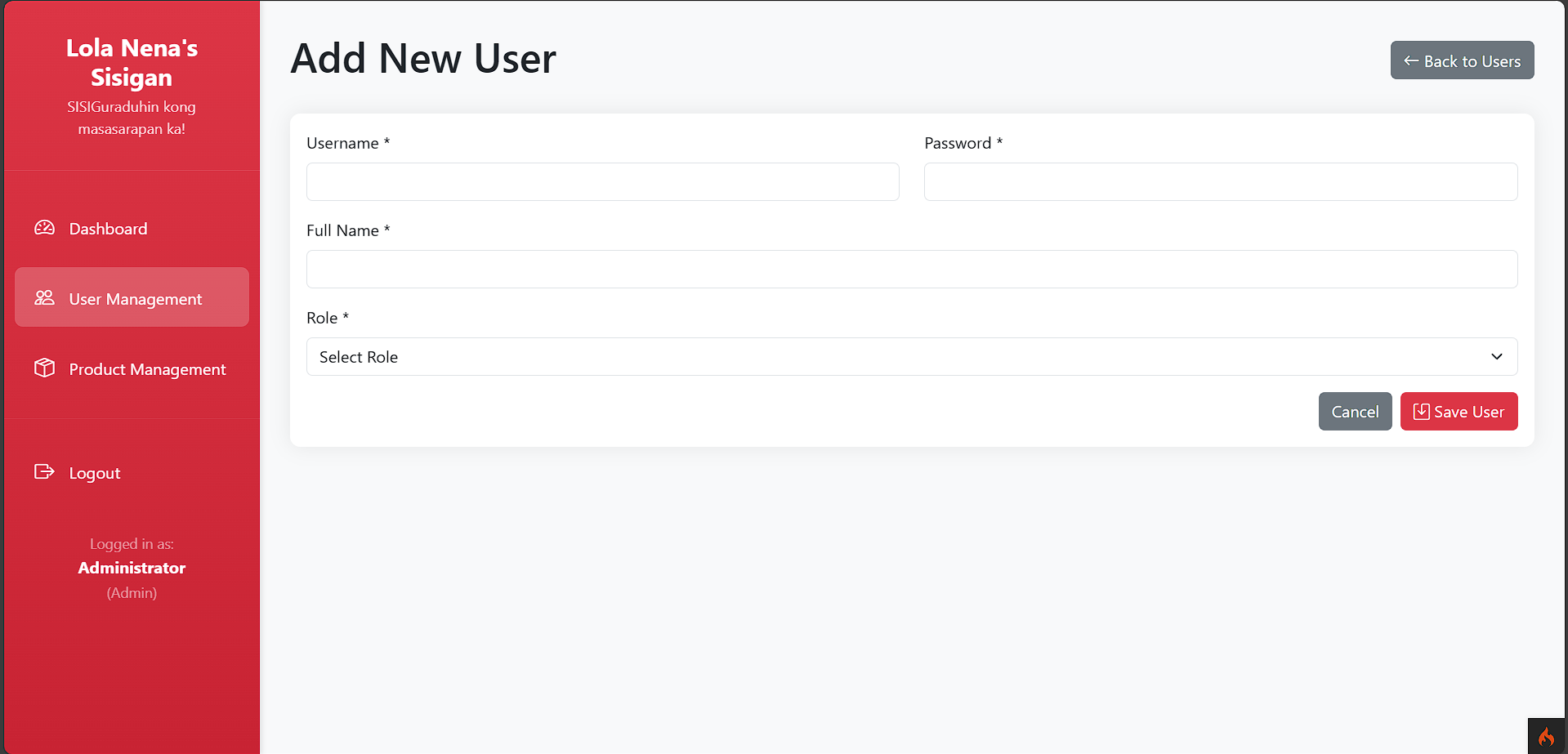 Add User Form